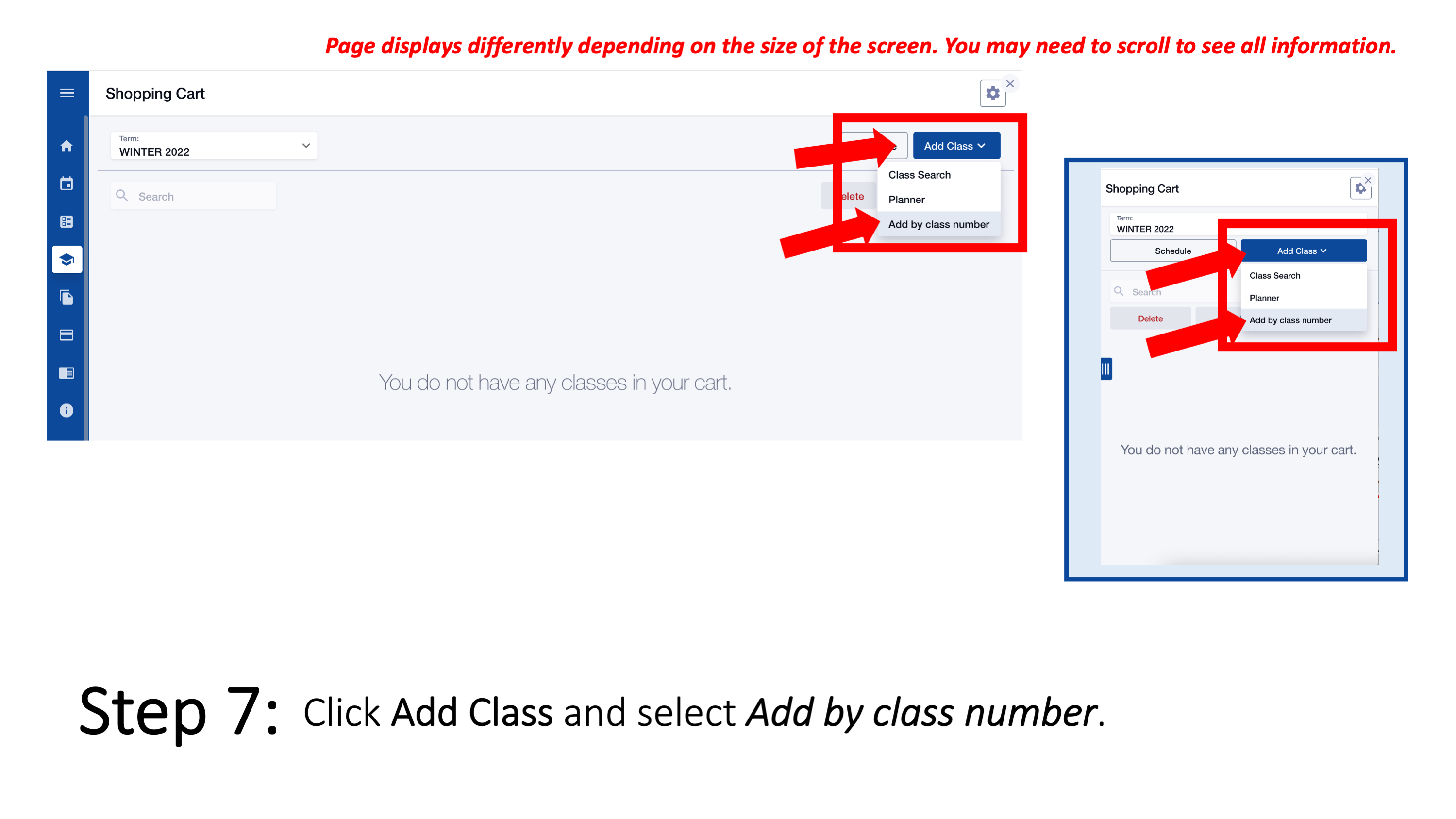 Step 7: Click Add Class and select Add by class number.