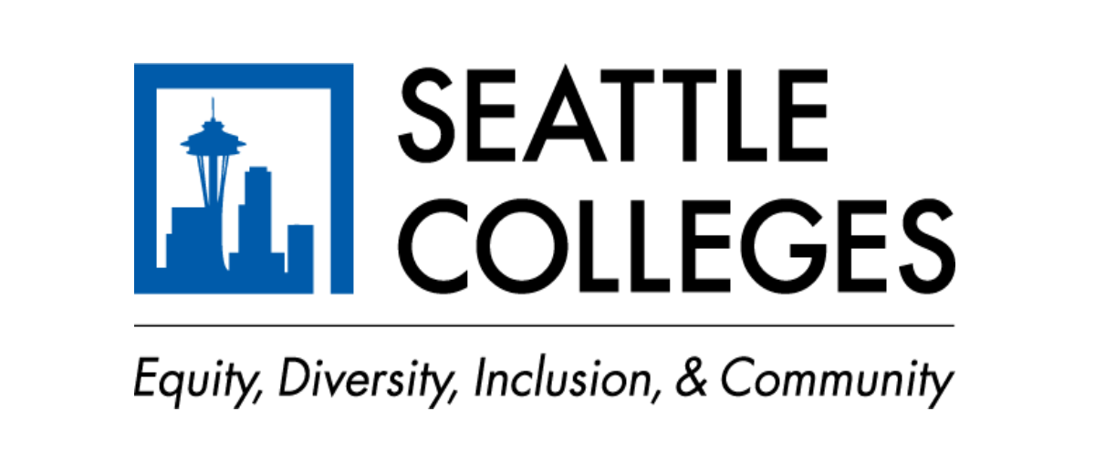 Seattle Colleges logo with Equity, Diversity, Inclusion, & Community office wordmark 