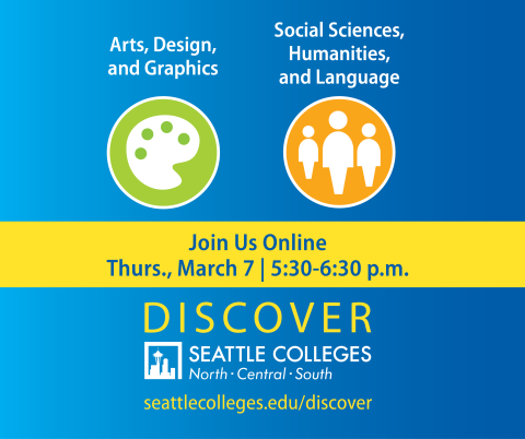 Arts, Design, and Graphics, Social Sciences, Humanities, and Language areas of study online event image for Facebook