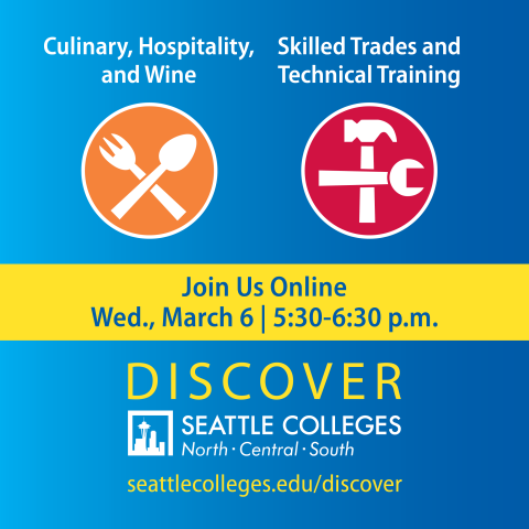 Culinary, Hospitality, and Wine, Skilled Trades and Technical Training areas of study online event image for Instagram