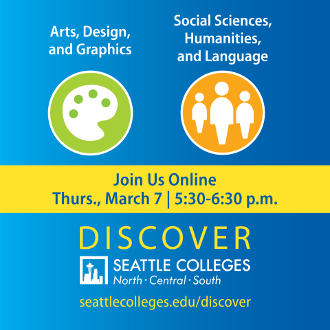 Arts, Design, and Graphics, Social Sciences, Humanities, and Language areas of study online event image for Instagram