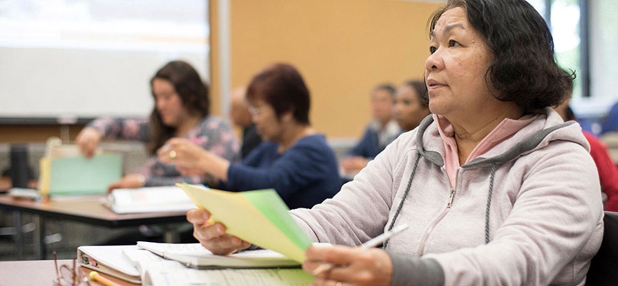 Adult student at South Seattle College