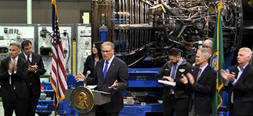 Governor Inslee speaking to officials