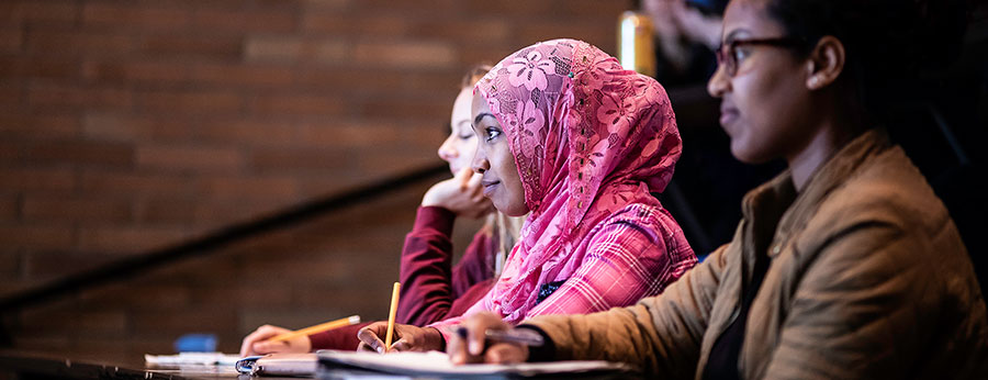  North Seattle College students in lecture hall 