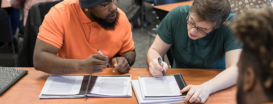 South Seattle College students in tutor area