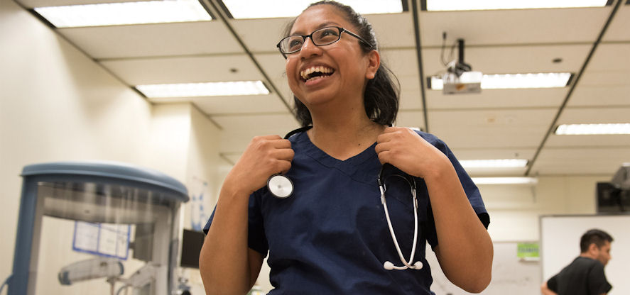 respiratory care student smiling