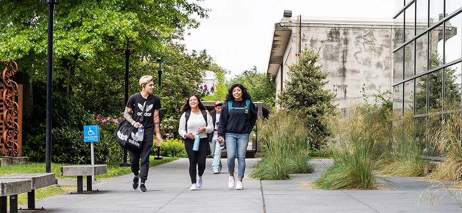 South Seattle students walking on outside
