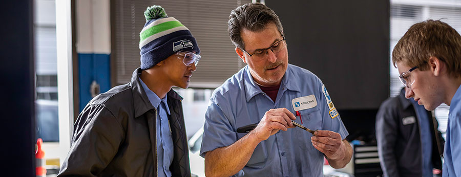 South Seattle automotive shop students and faculty