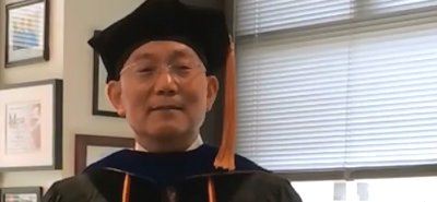 Chancellor Pan in his academic regalia