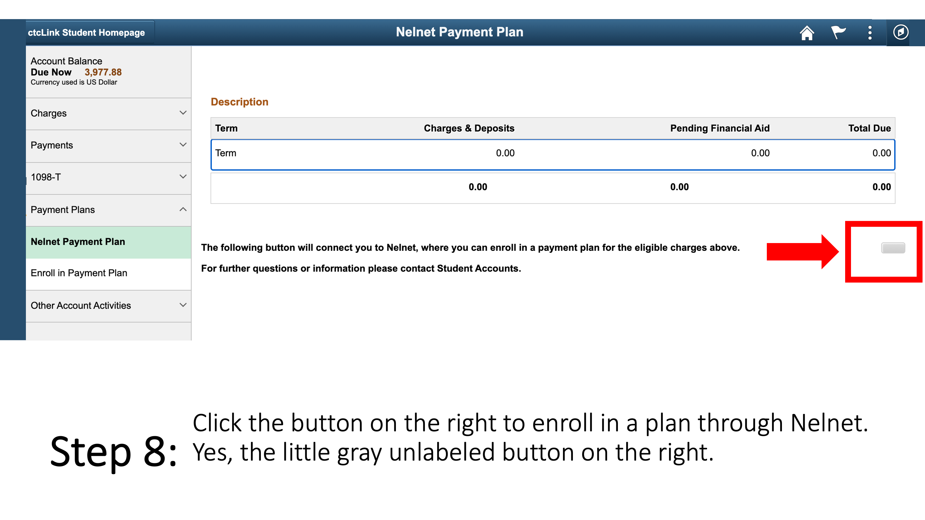 Click the button on the right to enroll in a plan through Nelnet. Yes, the little gray unlabeled button on the right. 
