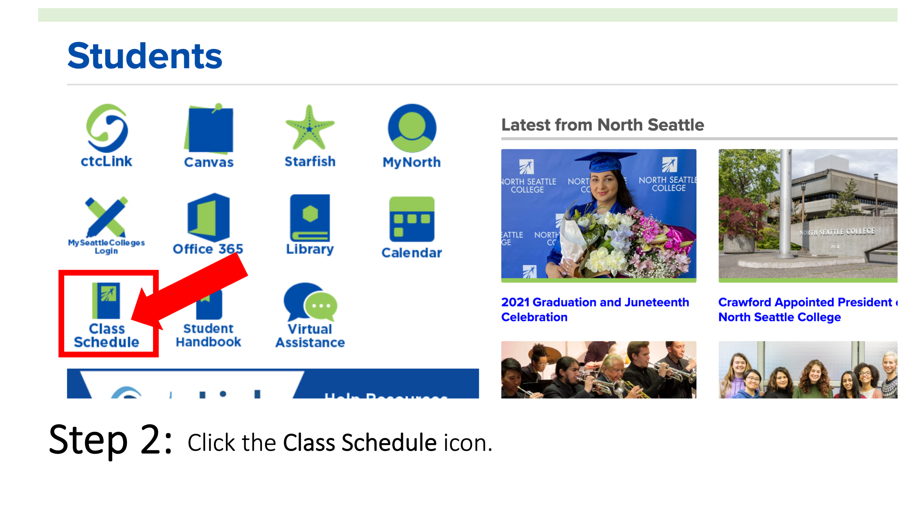 Step 2: Click the Class Schedule icon.