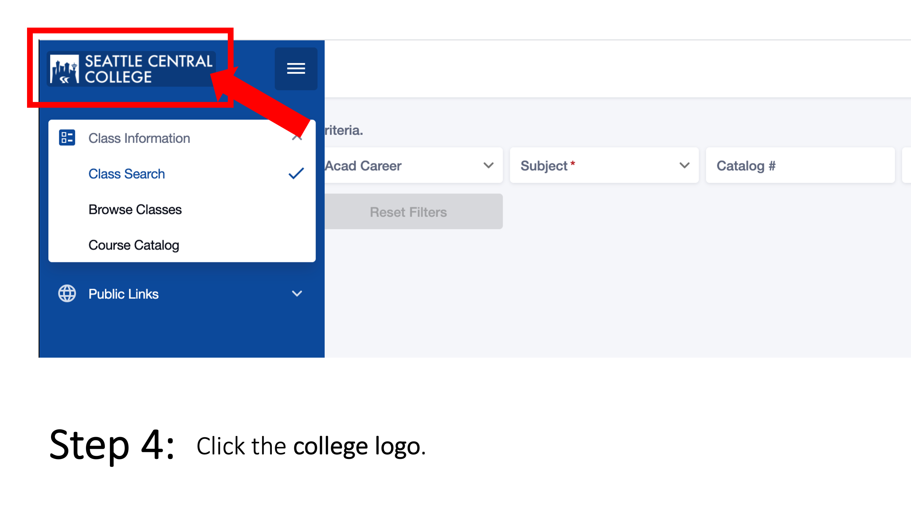 Step 4: Click the college logo.