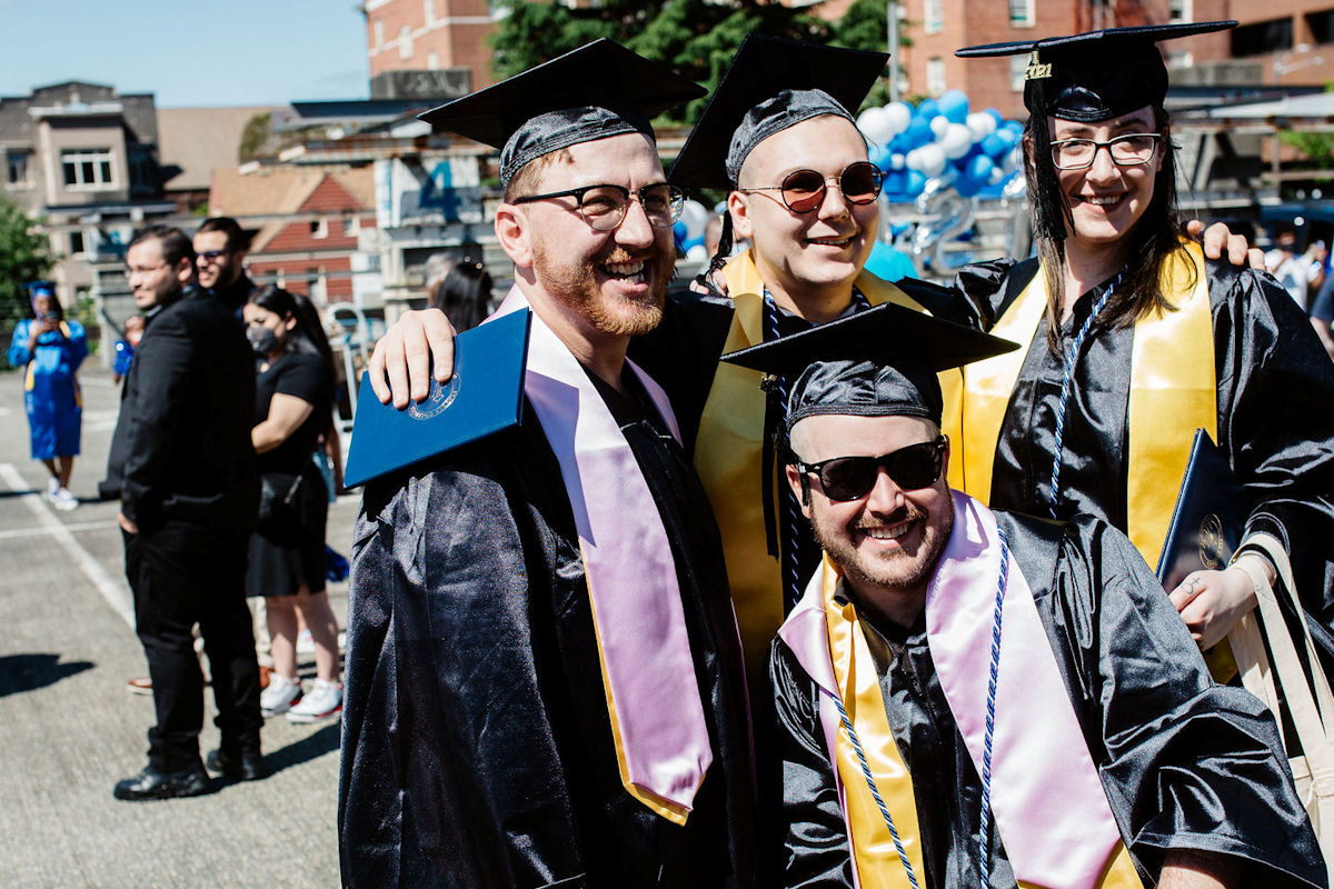 Seattle Central grads smiling