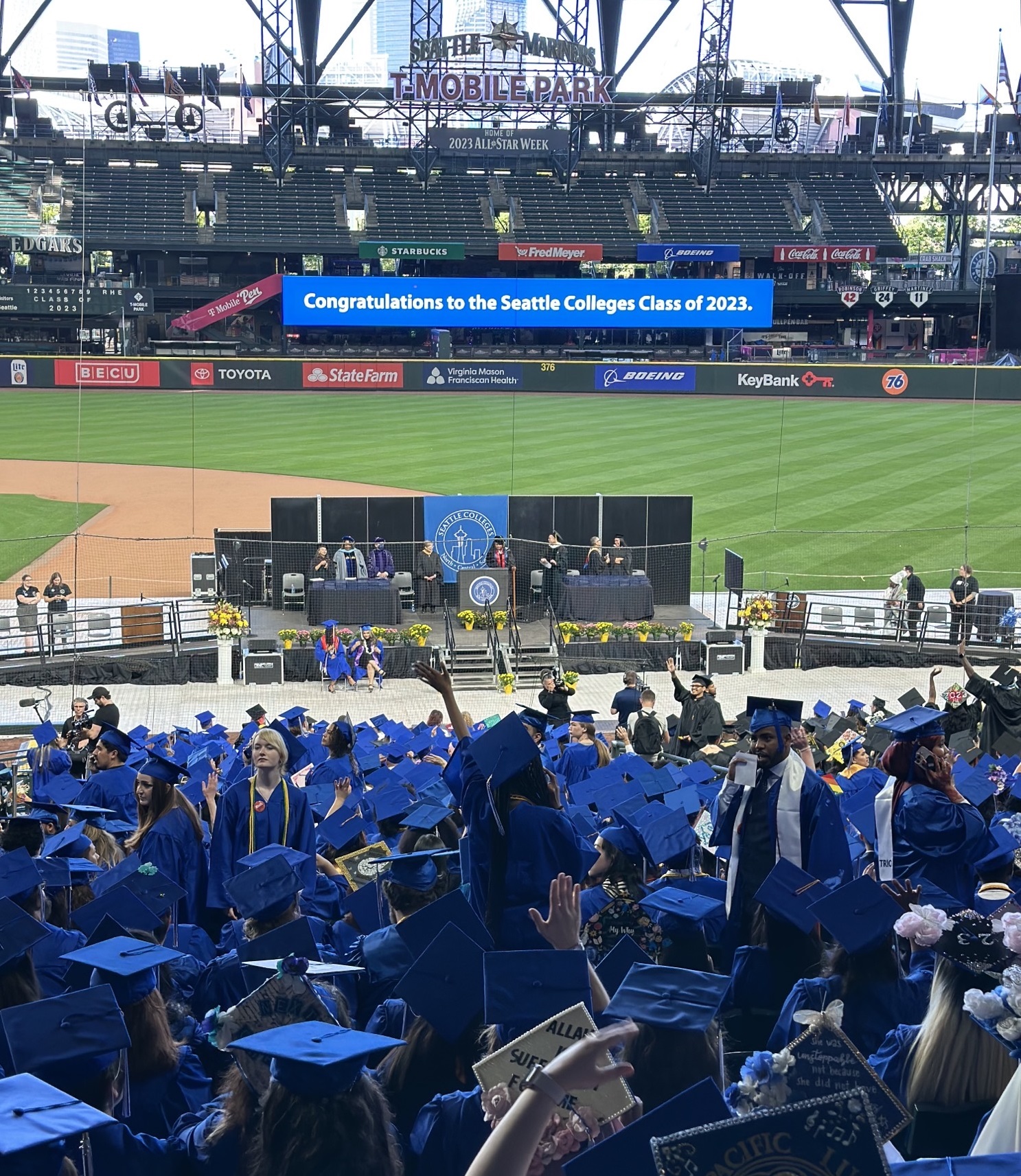 a view of the stage from the student perspective