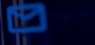 an electric blue stylized image of an envelope representing email