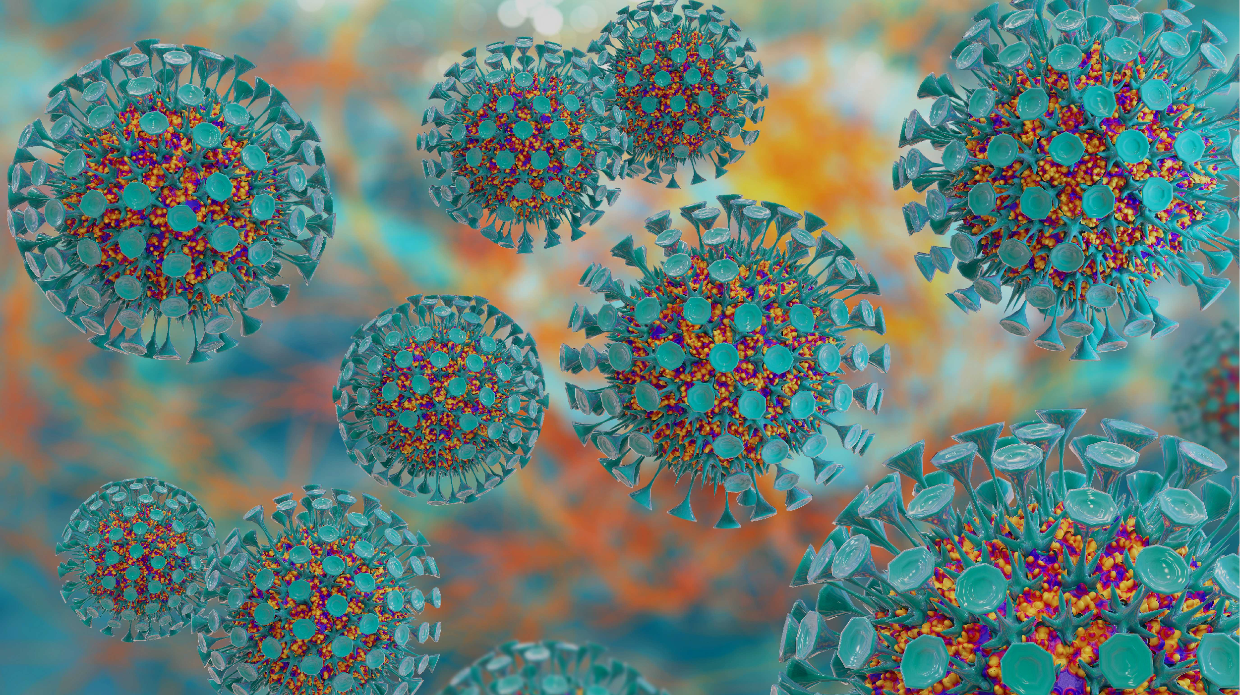 Artwork of Blue Viruses 