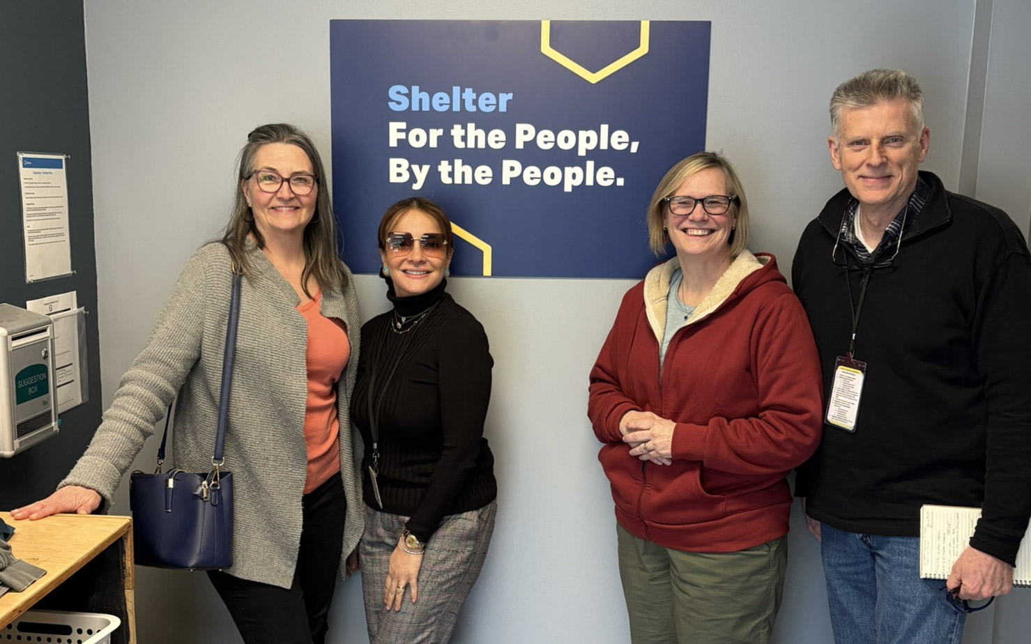 Seattle Colleges Workforce Development Representatives and Pallet Shelter Representatives at their facilities in Everett, Washington.