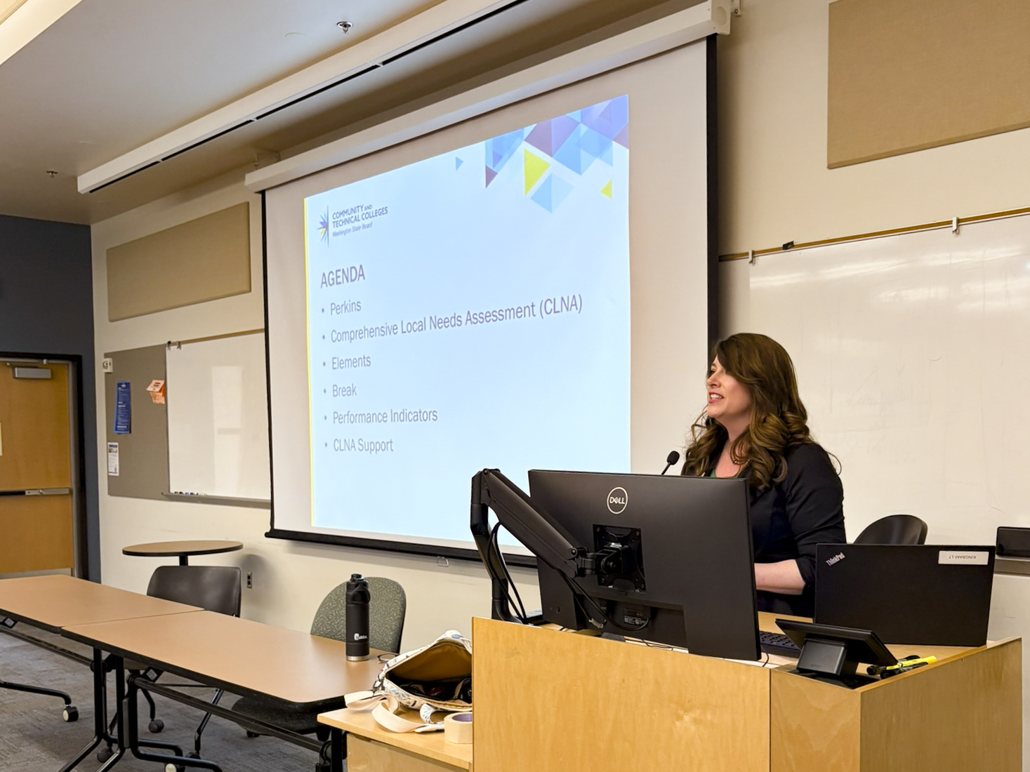 Speaker at 2025's first Deans' Council Meeting hosted at South Seattle College's Georgetown Campus.