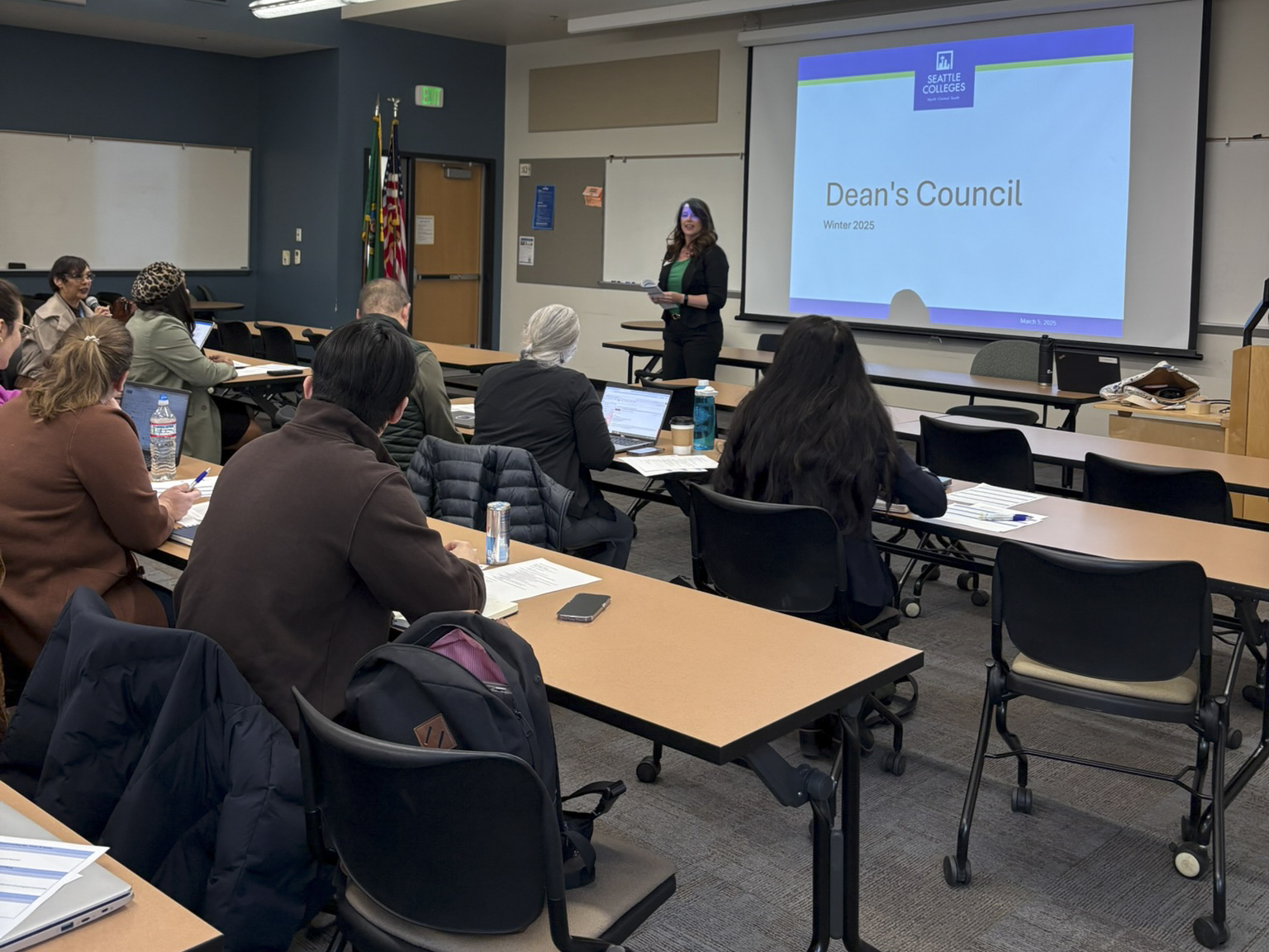 Speaker at the first Deans' Council meeting of the year hosted at South Seattle College's Georgetown Campus