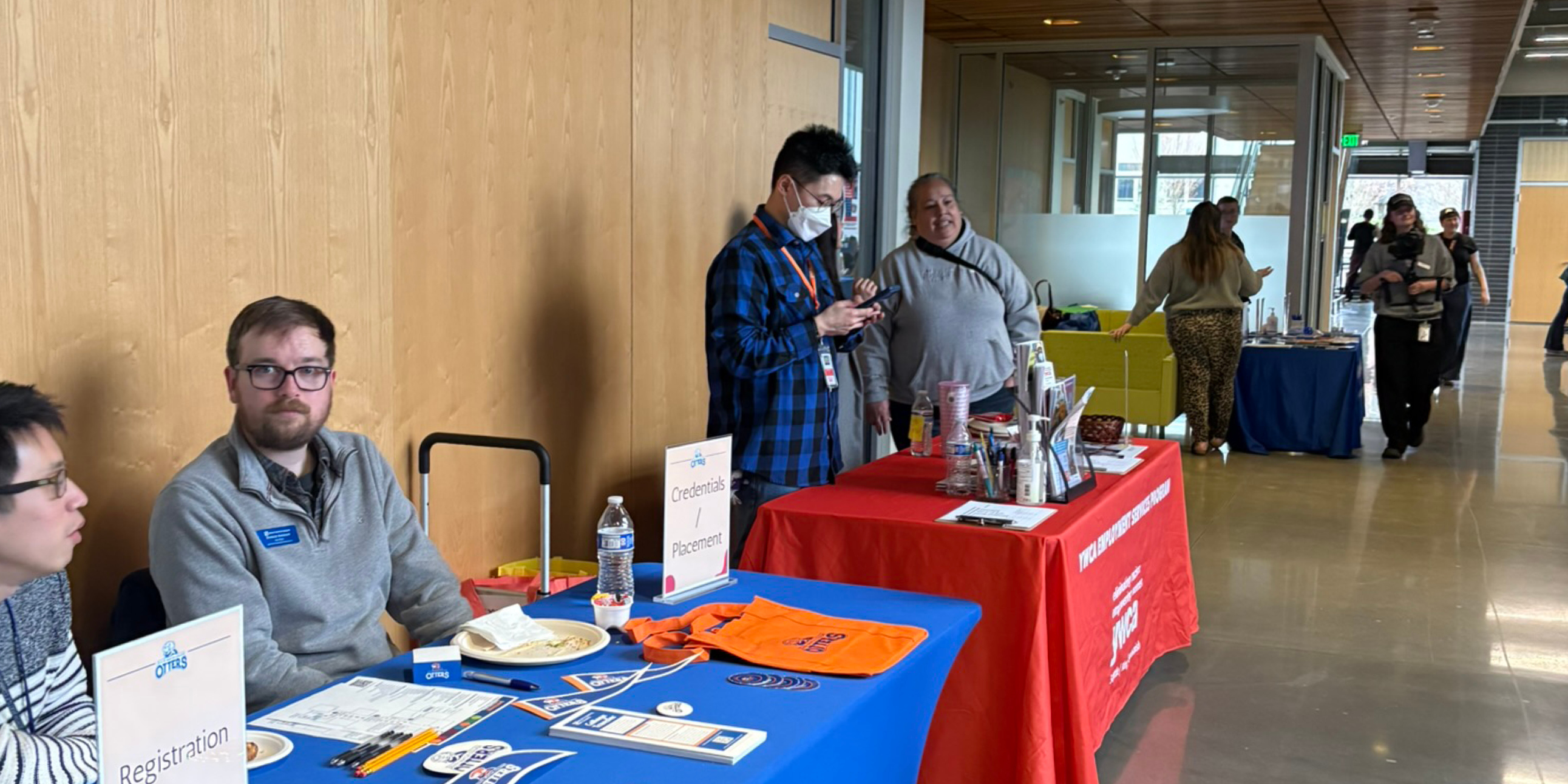 Tabling spaces at South Seattle College during a Discover Seattle Colleges 2025 Open House.