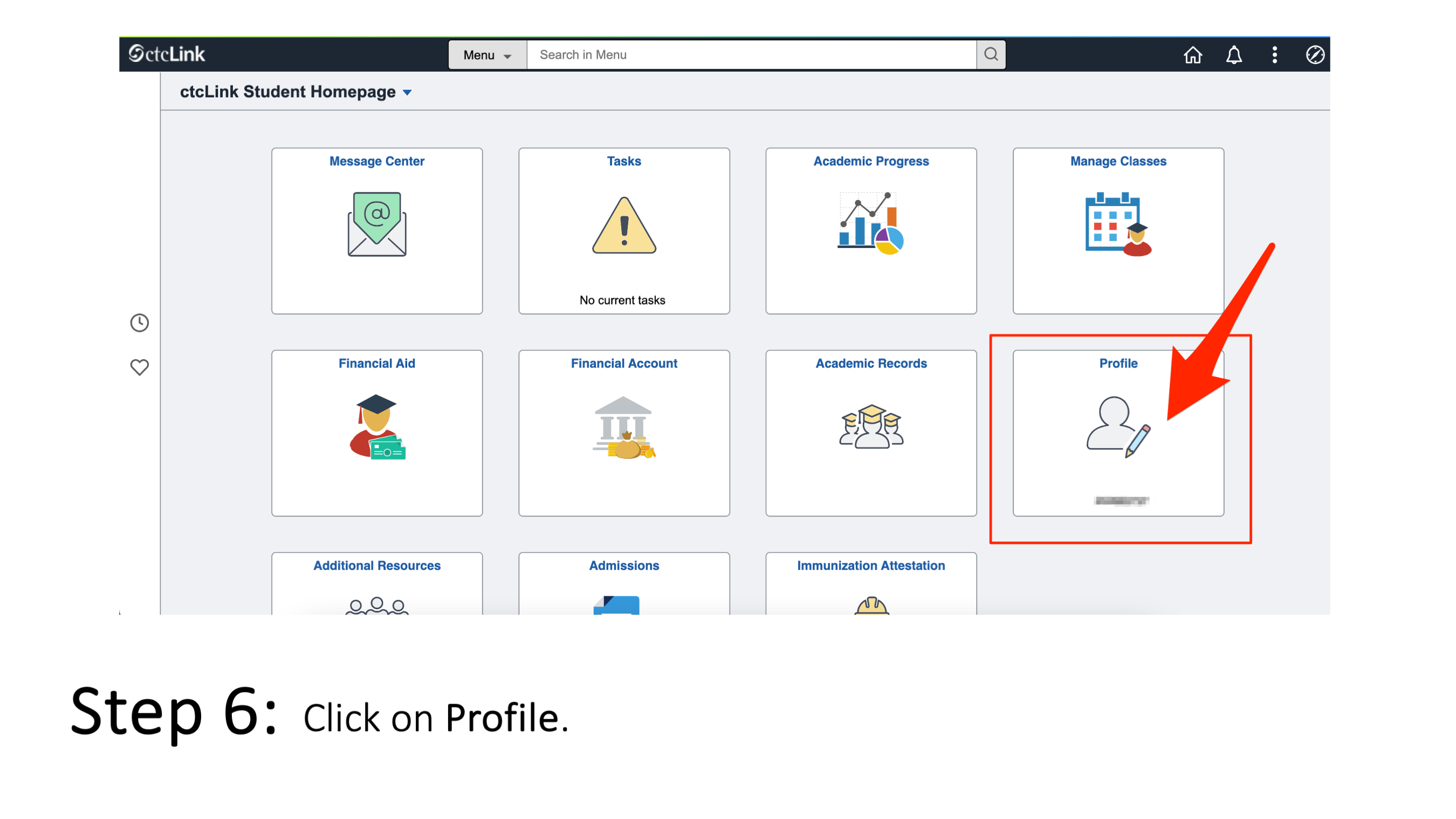 Step 6: Click on the Profile tile.