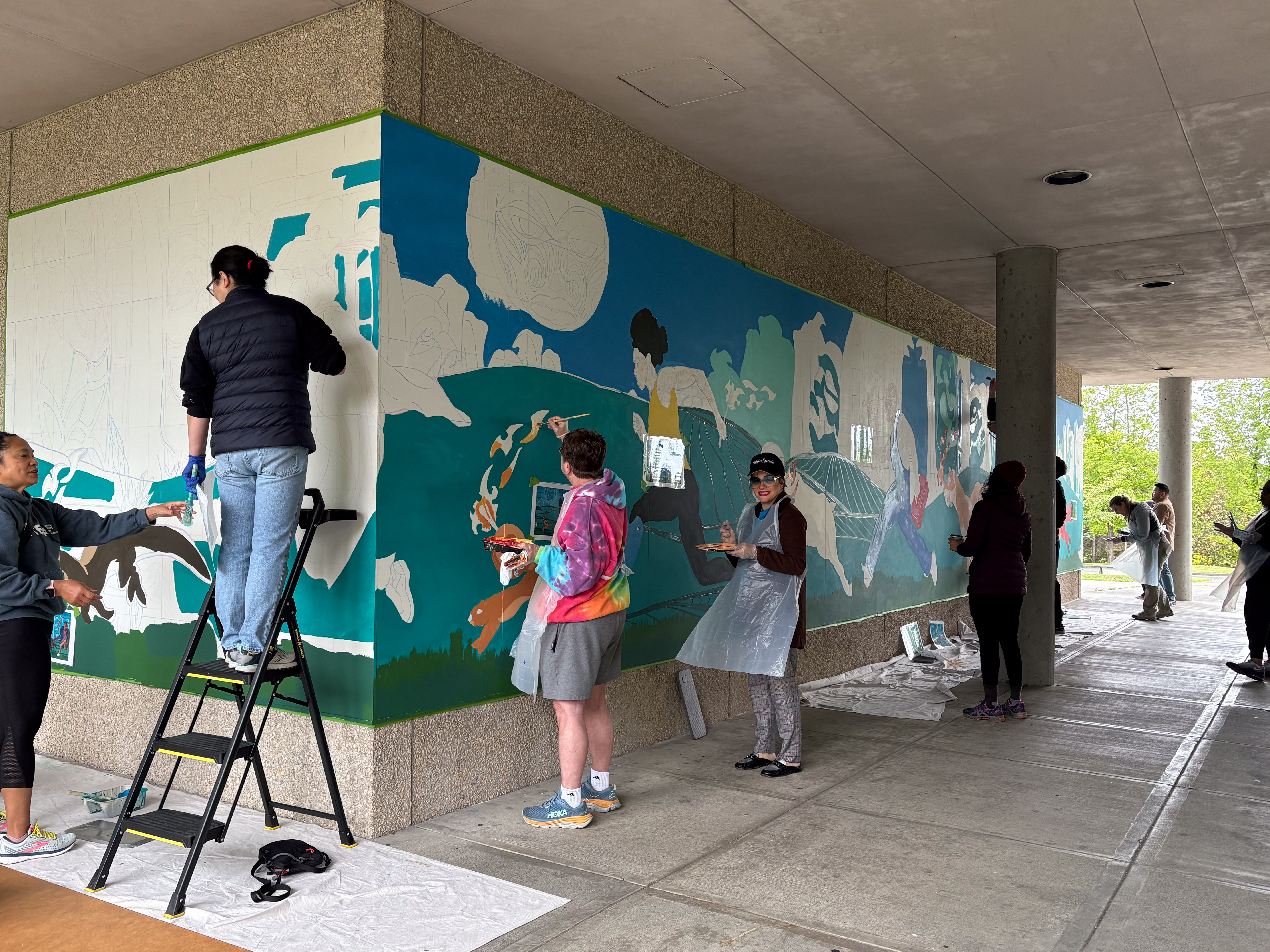 Attendees at Community Paint Day at South Seattle College.