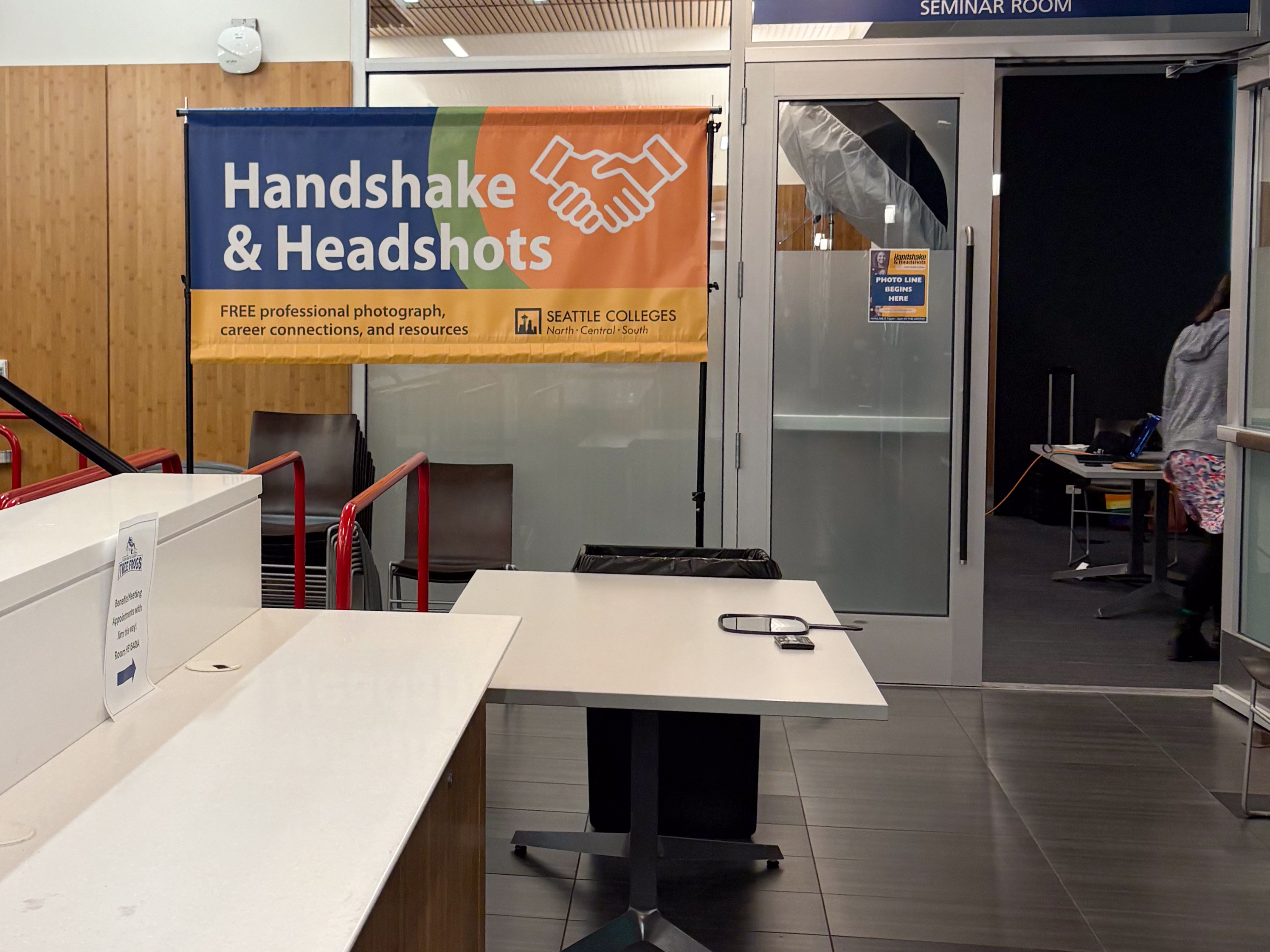 Handshake & Headshots at North Seattle College