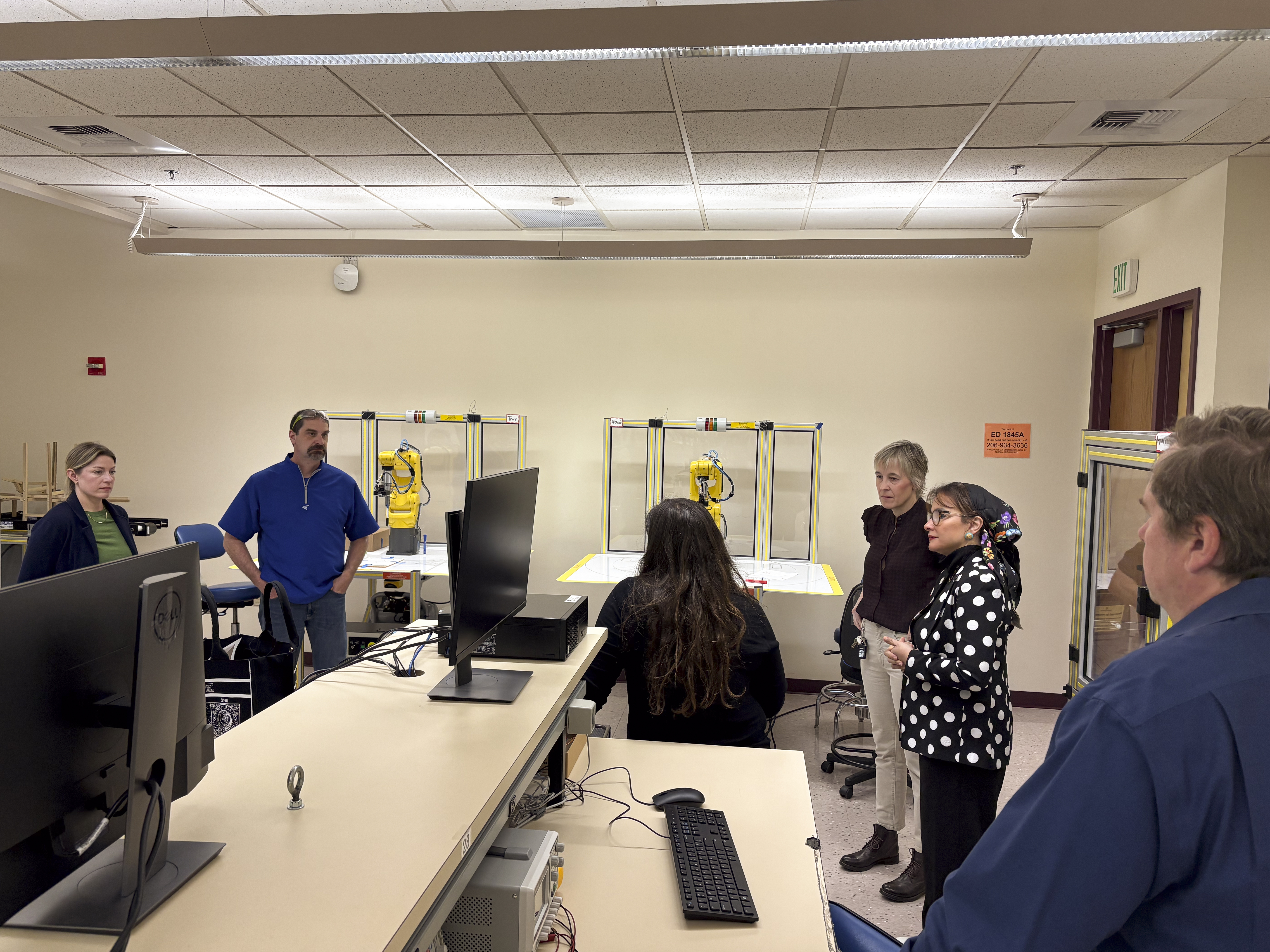 Dr. Dalia Sherif (Sr. Exec. Director of Workforce Development) with Boeing and Seattle College representatives at a meeting at North Seattle College.