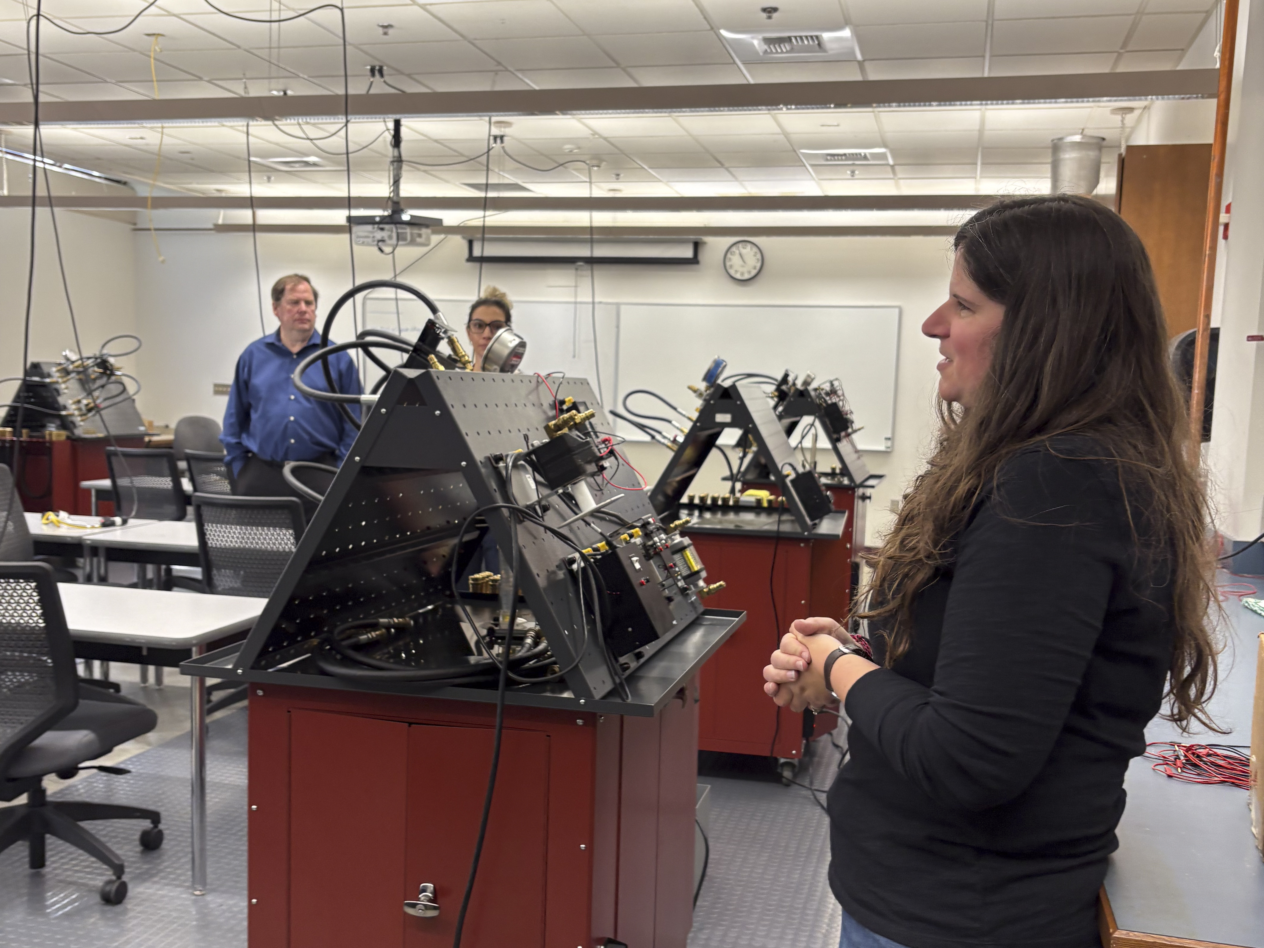 Boeing representatives at meeting in North Seattle College.