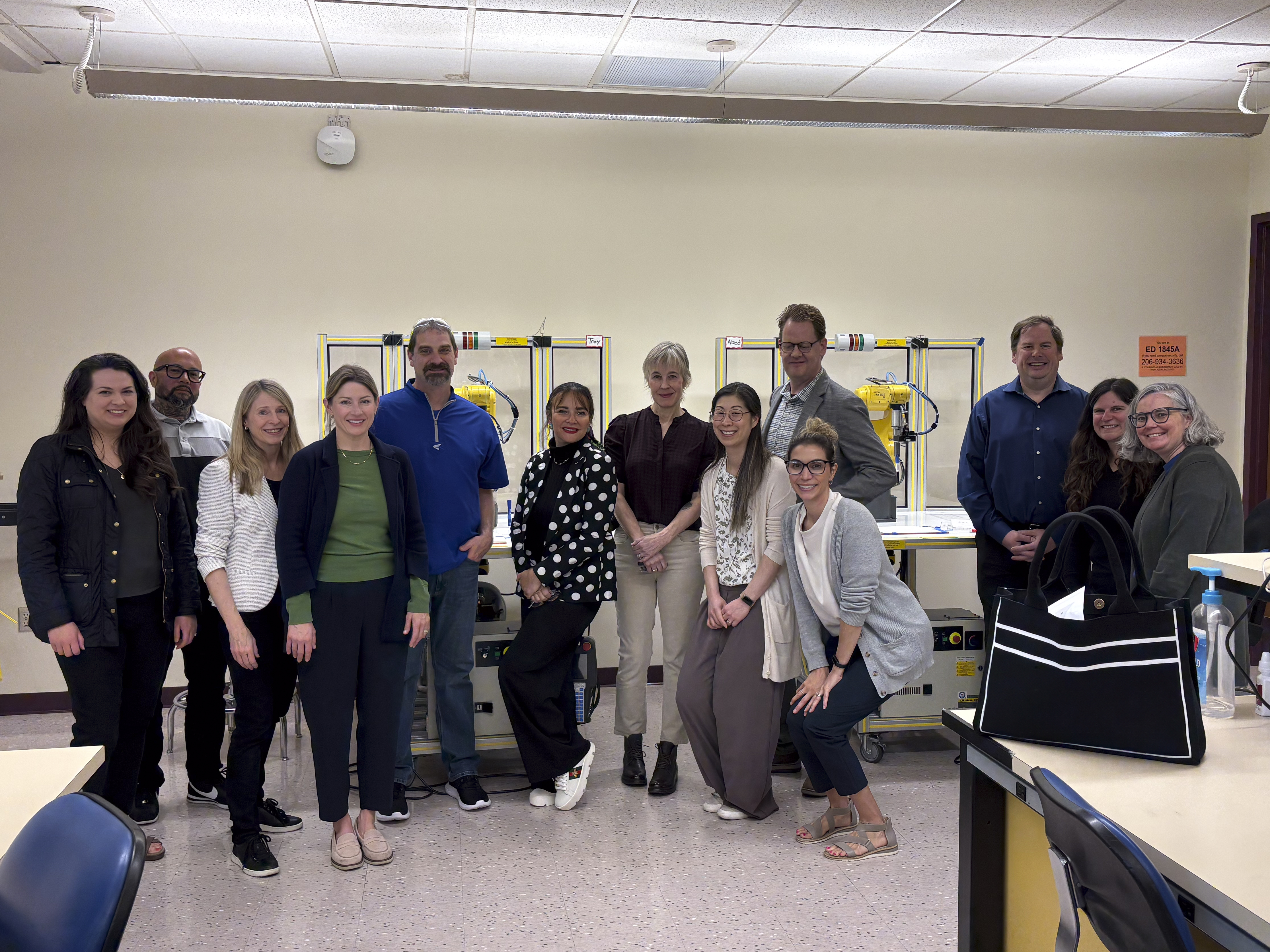 Seattle Colleges District Representatives, North Seattle College representatives, and Boeing delegates at North Seattle College.