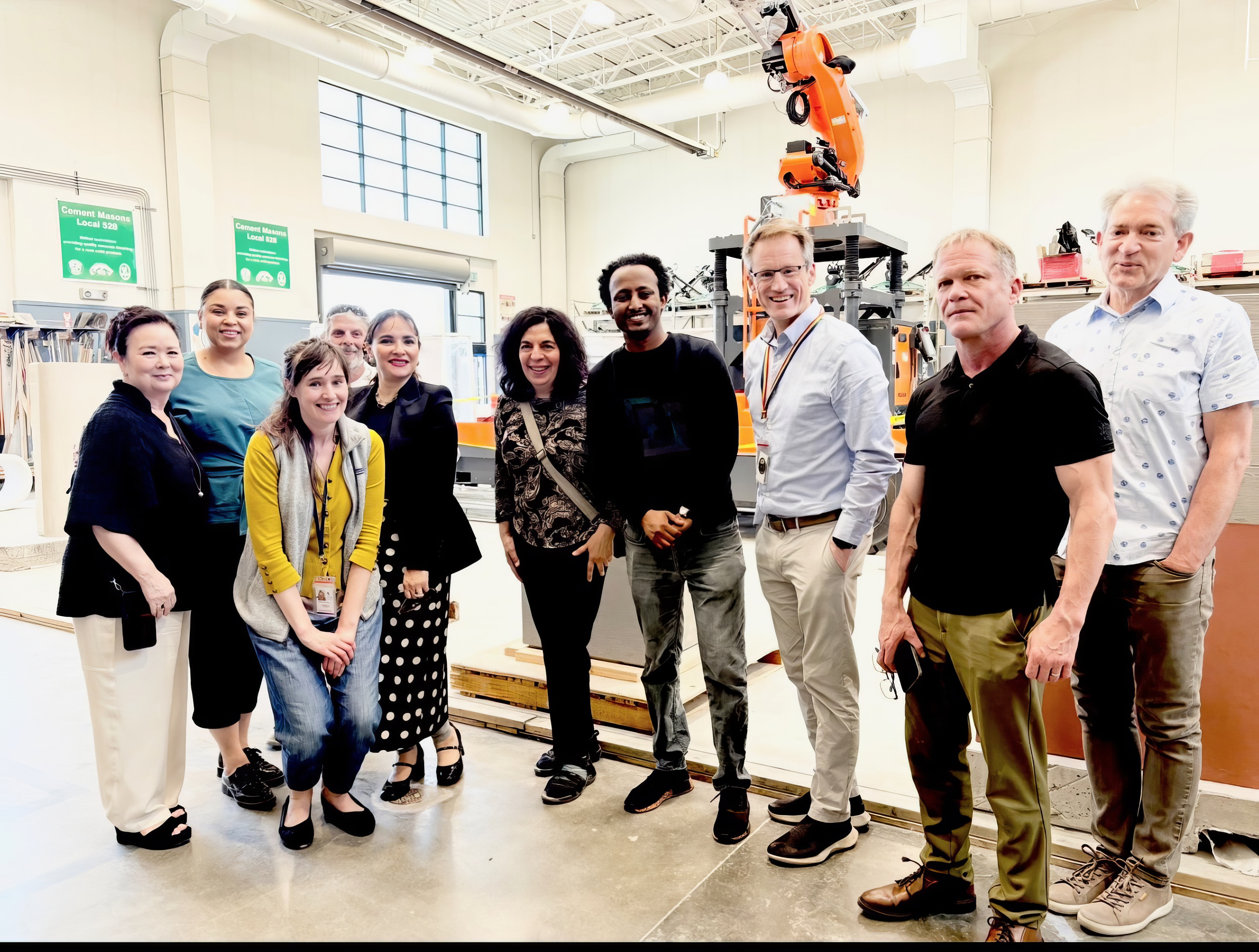 Seattle Public Schools, Seattle Colleges District Workforce Development Office, and Cement Masons and Plasterers representatives, all brought together thanks to the efforts of Seattle Colleges Foundation