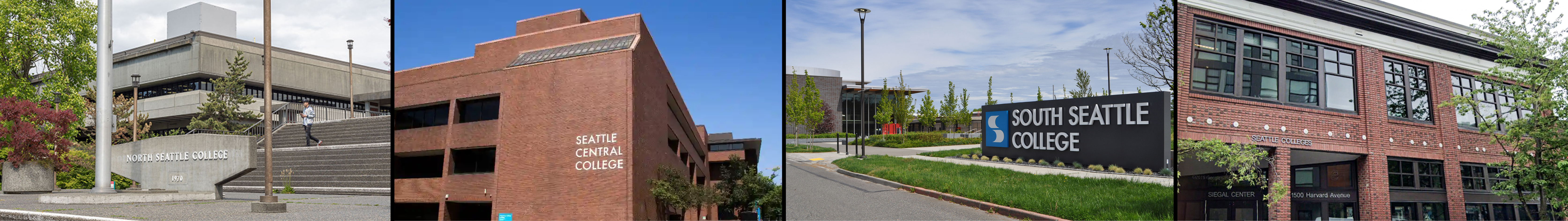 A header image depicting North, Central and South Seattle College, followed by an image of the Seattle Colleges District Offices.