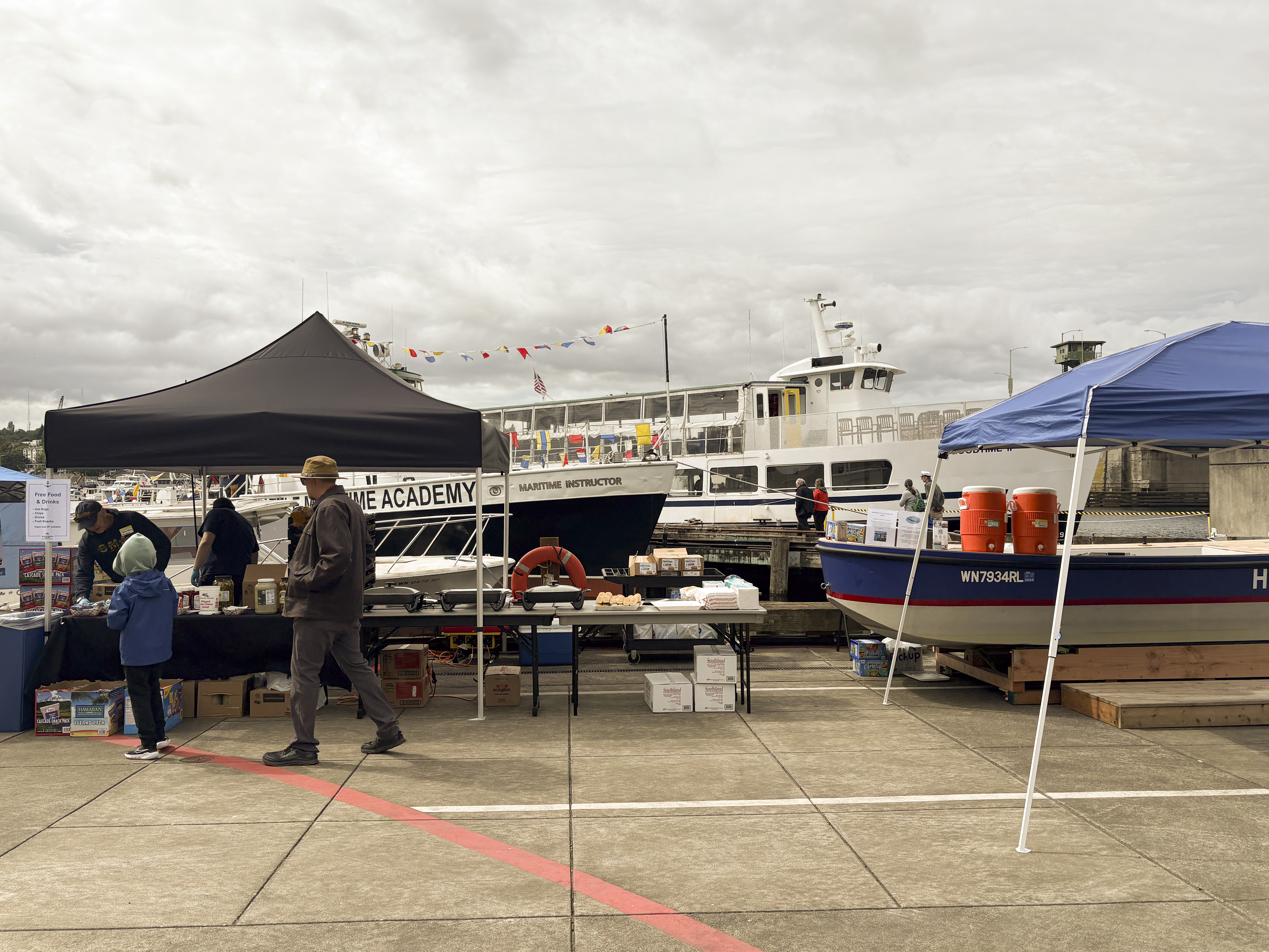 View of the vessels that act as floating classrooms for Seattle Maritime Academy