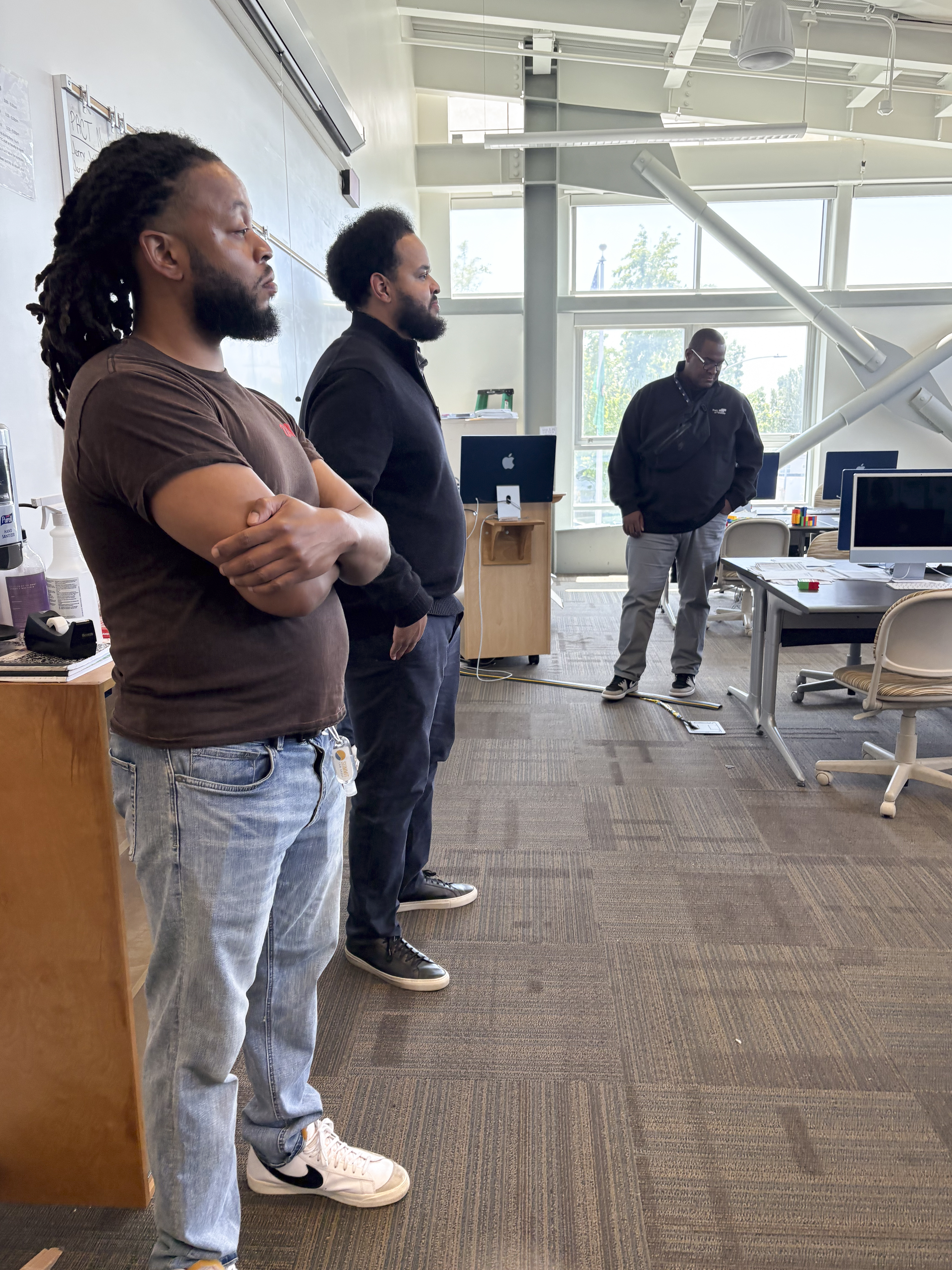 Seattle Colleges, Port of Seattle and Seattle Public Schools representatives at Seattle Central's Wood Technology Center