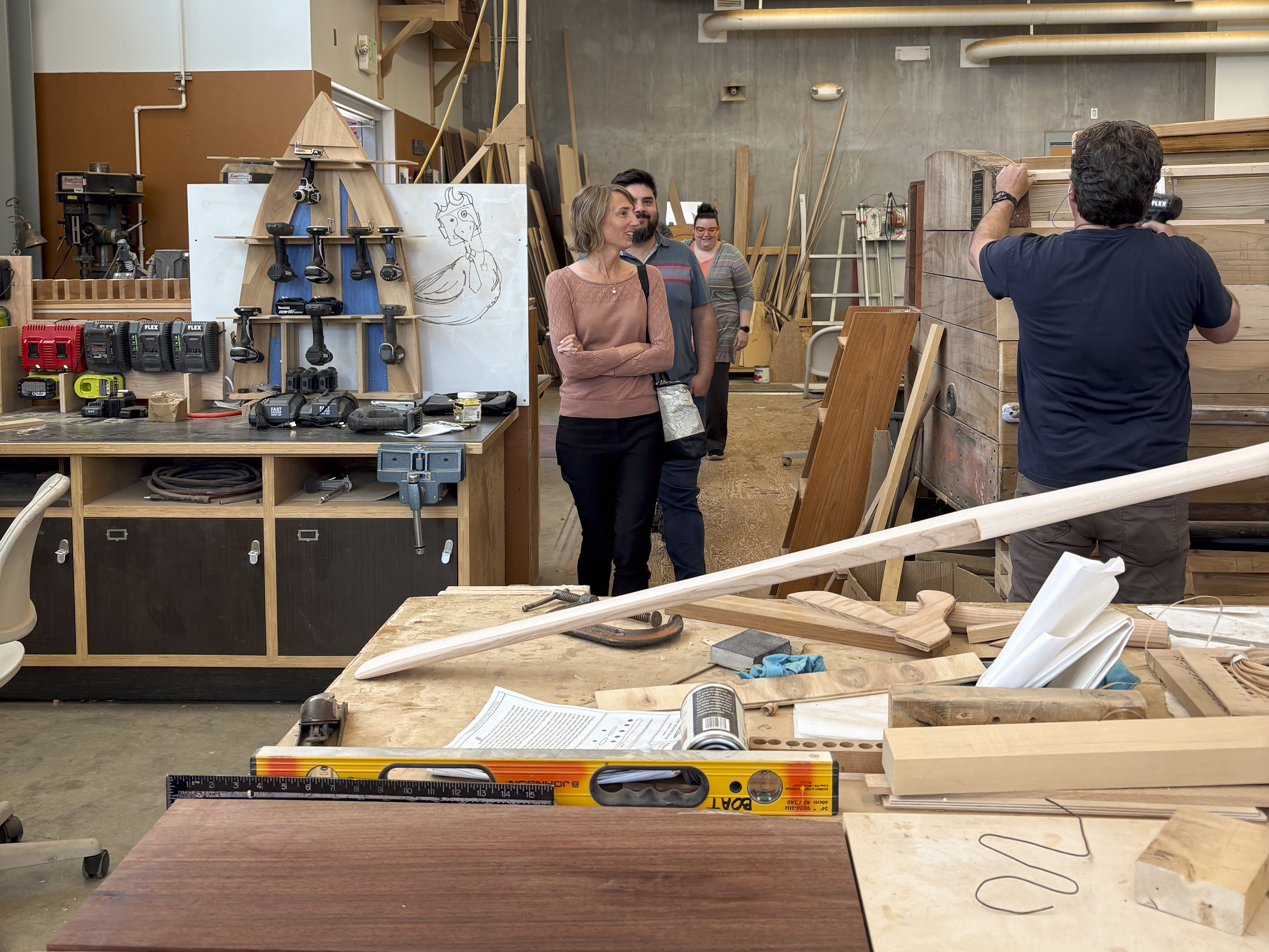 Seattle Colleges, Port of Seattle and Seattle Public Schools representatives at Seattle Central's Wood Technology Center