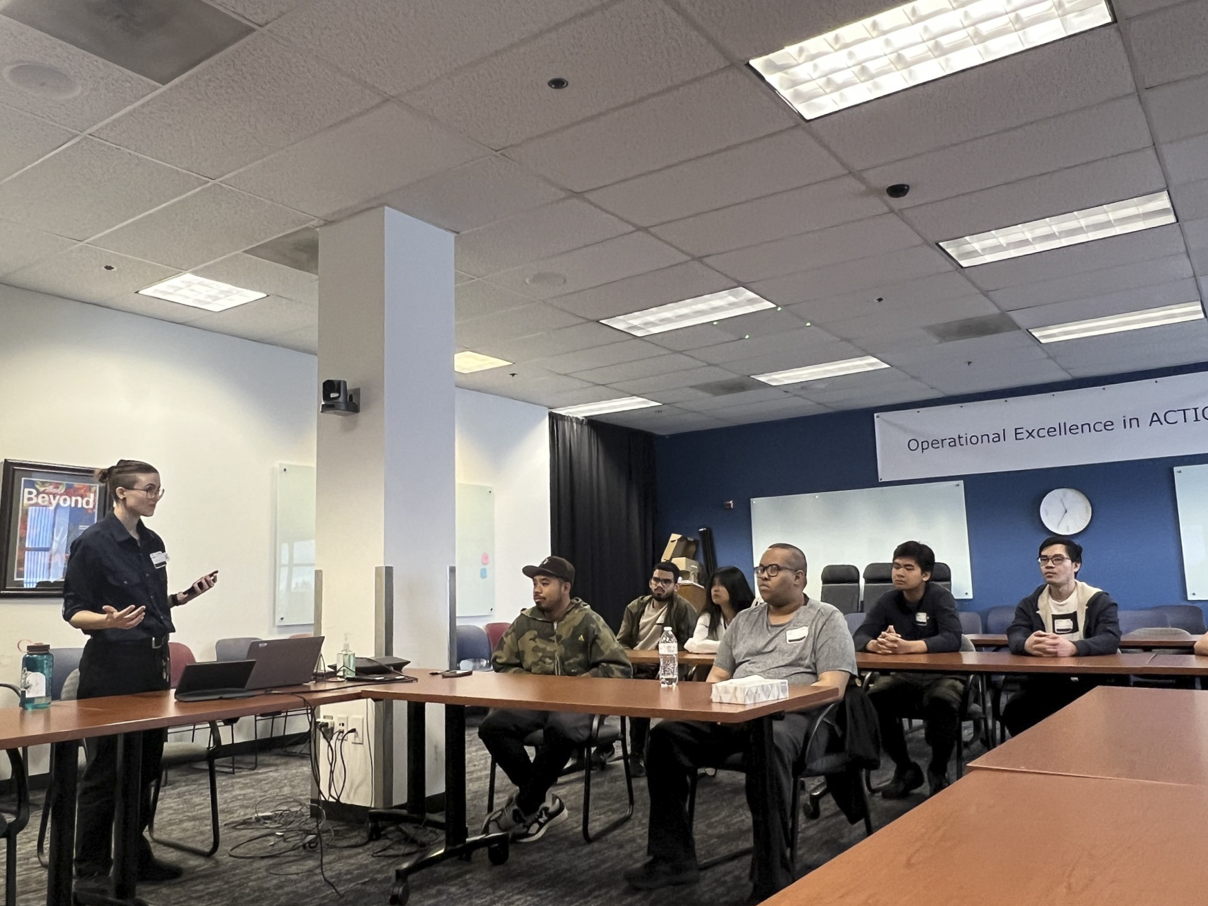 Willow Schooler, Career Specialist at South Seattle College and Mentorship Program project lead, giving a speech at the Program's Graduation.