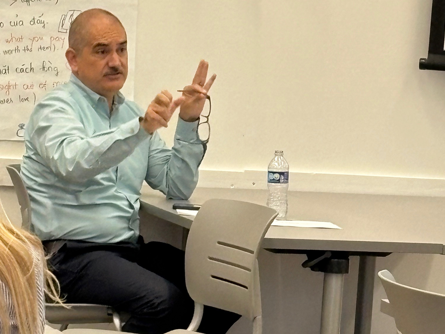 Jaime Cárdenas, Dean of Arts, Humanities and Social Sciences at Seattle Central College, participating at the August 2025 Deans' Council Meeting