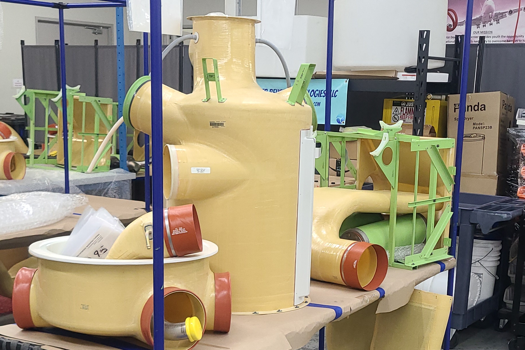 An assortment of parts ready for assembly at the Pathfinder facilities.