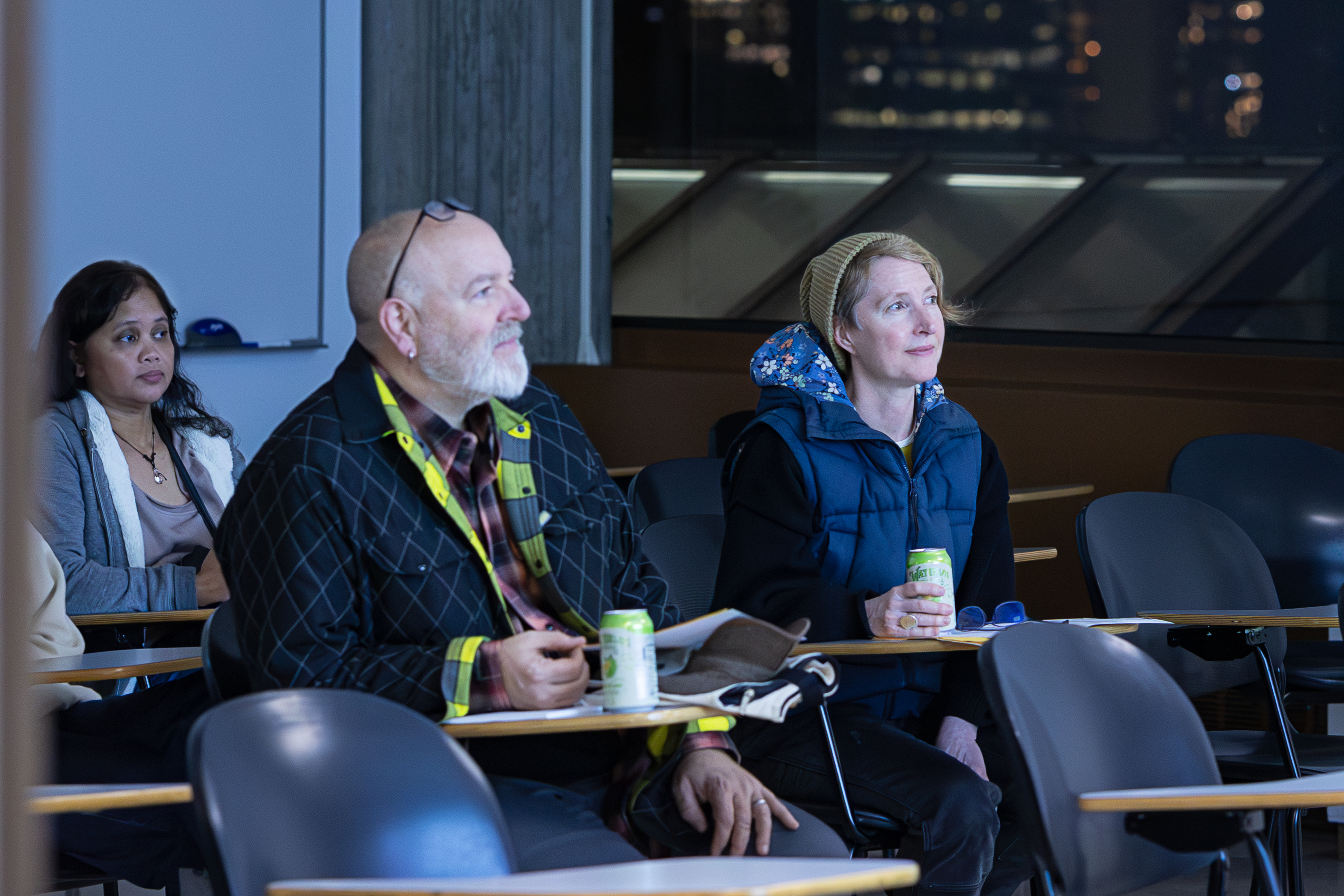 Participants listening to speech