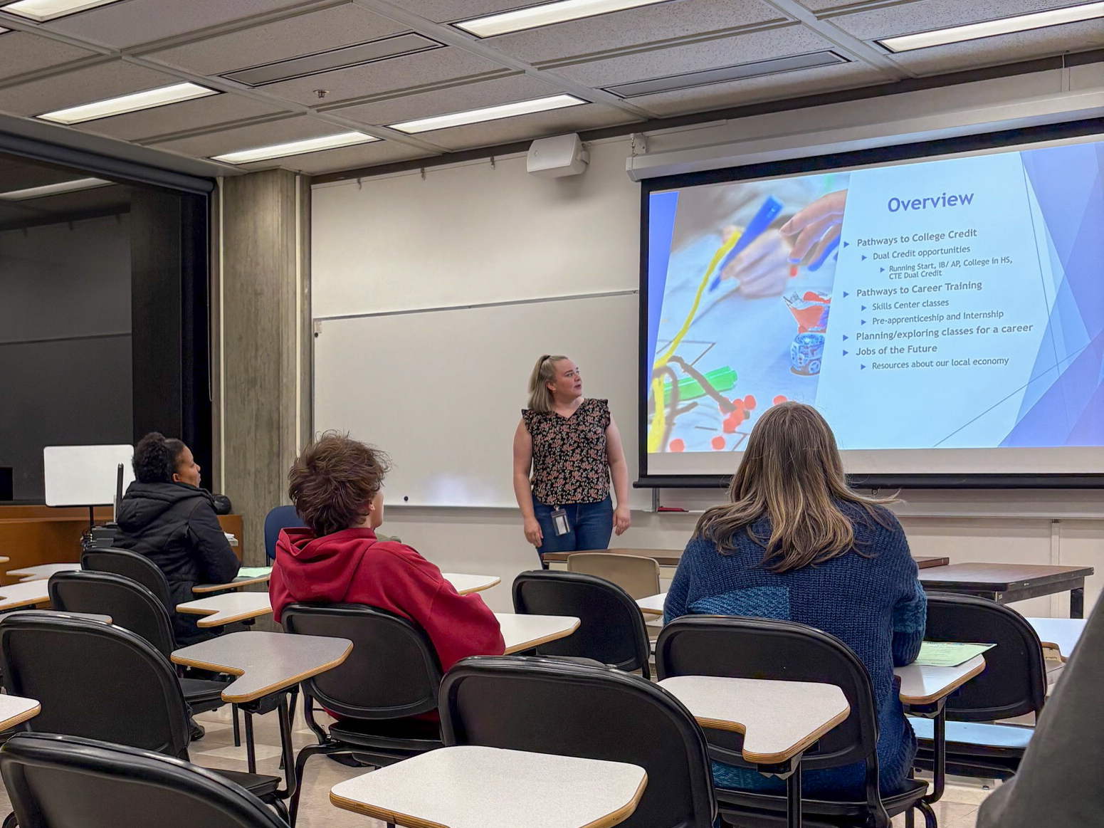 Caroline O'Connell gives presentation about CTE Career Pathways