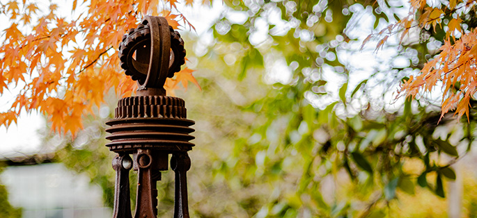 South Seattle sculpture outside in the Fall
