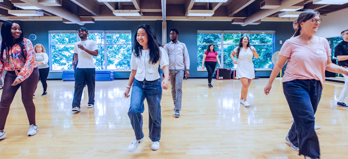 employees getting active in the wellness center at Seattle Central