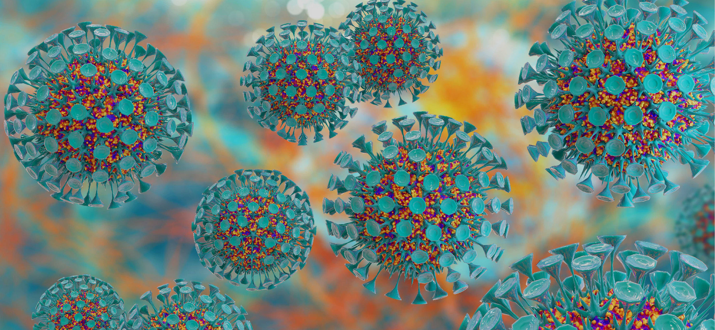Artwork of Blue Viruses 
