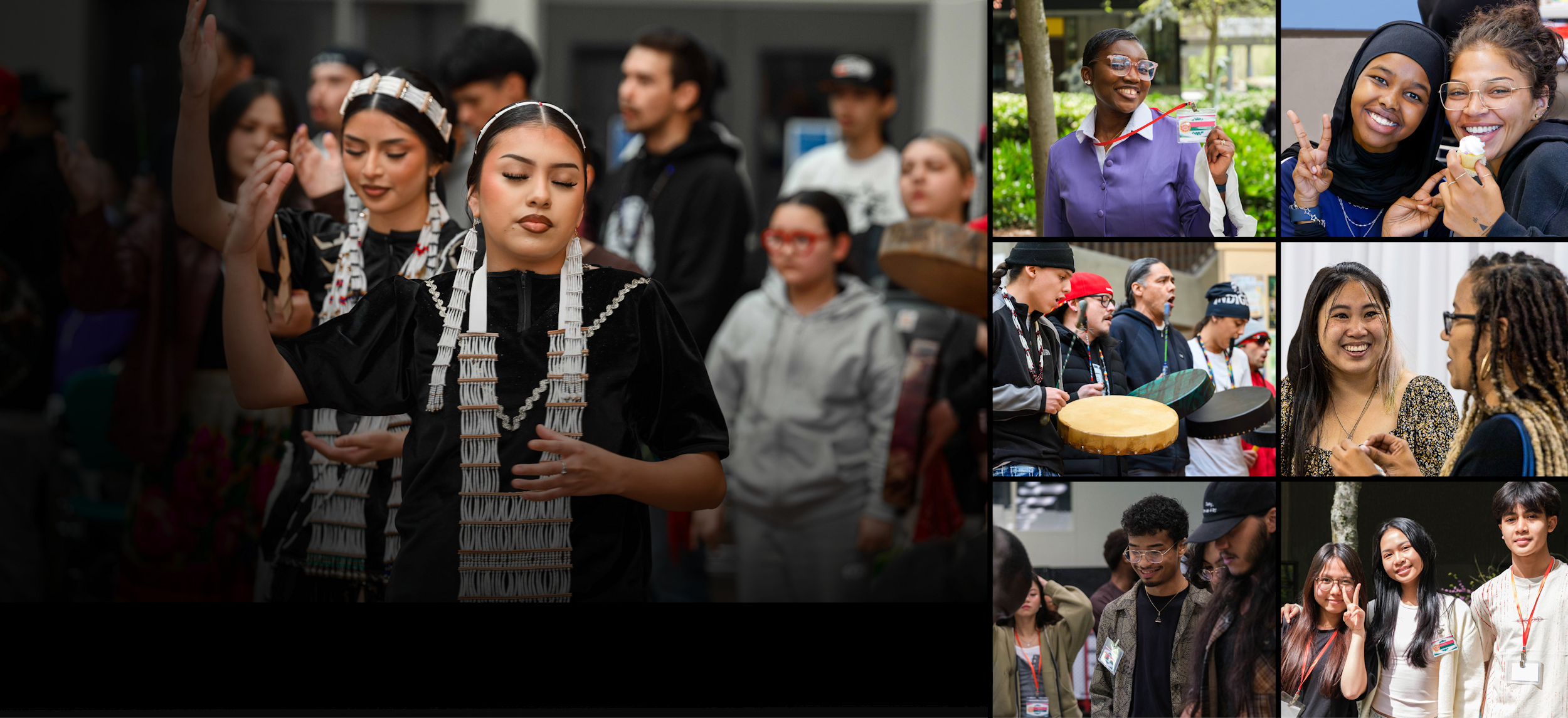 a collage of photos of diverse students and activities