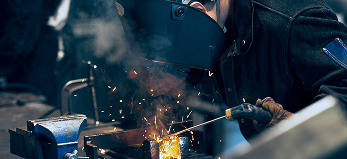 Welding student at South Seattle College
