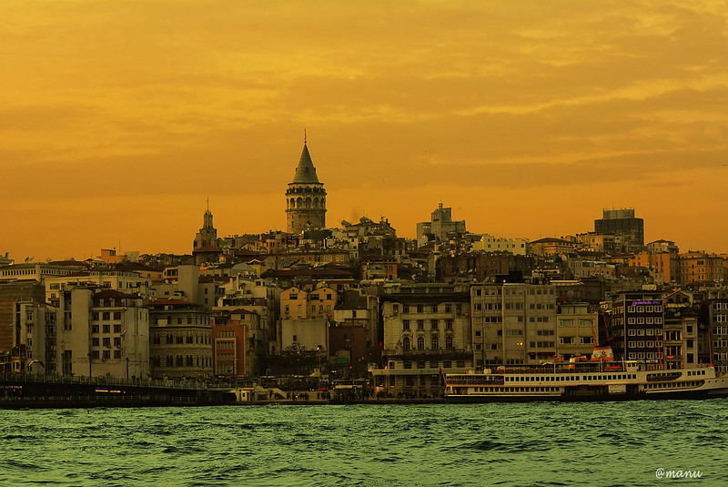 Vista Image of a town at sunset