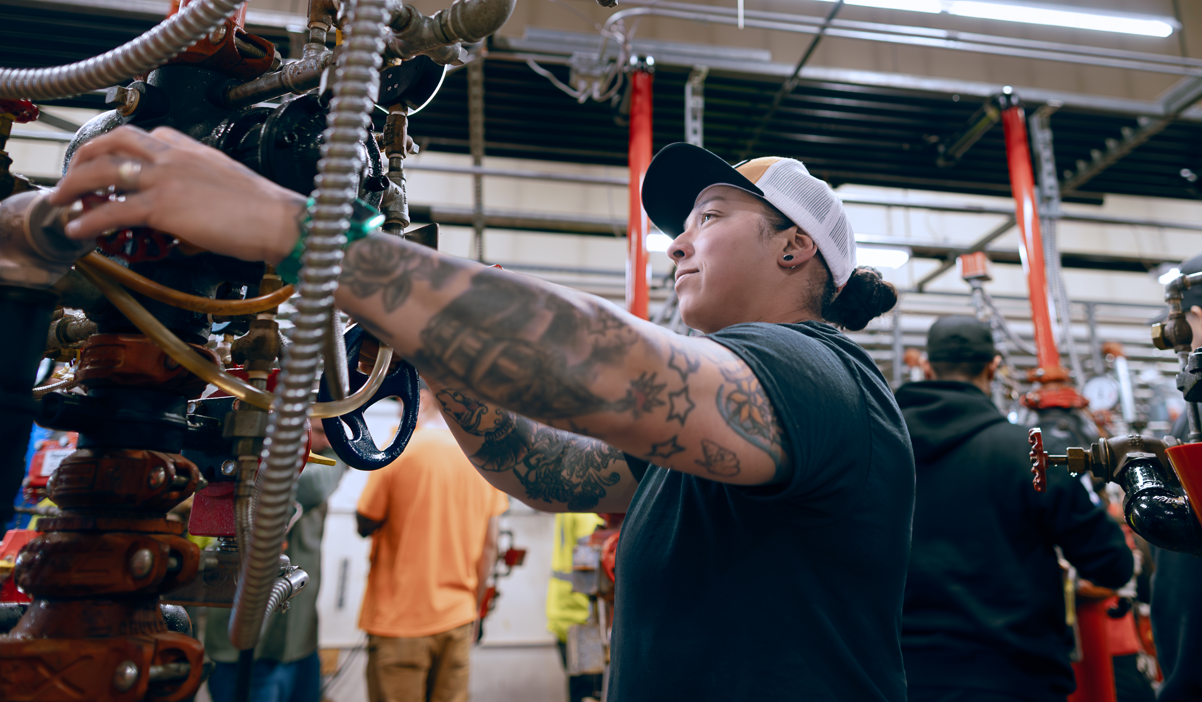 A student participating in South Seattle College trade program at the Georgetown campus