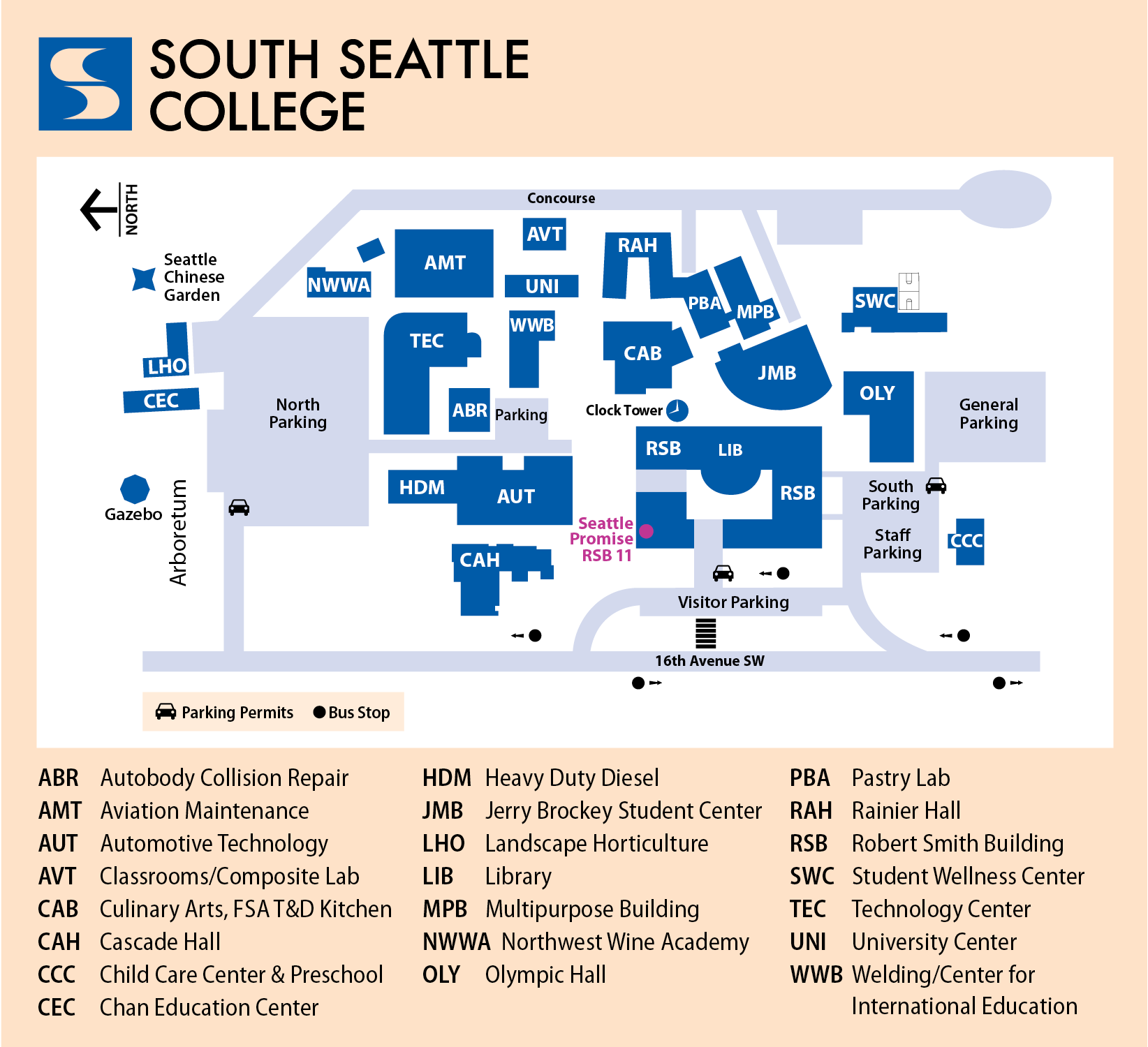 South Seattle College Map with Seattle Promise Office