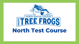Example Course Card Template with North Test Course and North's Mascot Treefrog on it.