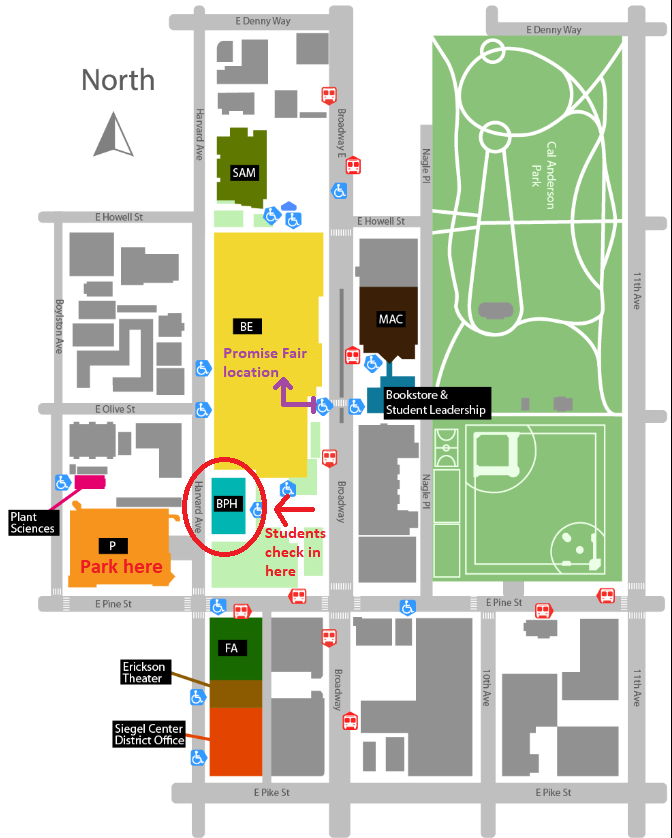 Map of Seattle Central College